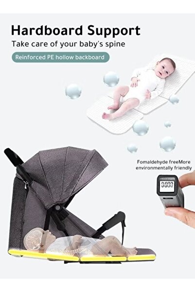 hibobi Lightweight Foldable Baby Stroller, 0–3Y Travel, Four-Wheel Suspension, One-Click Fold, 5-Point Belt