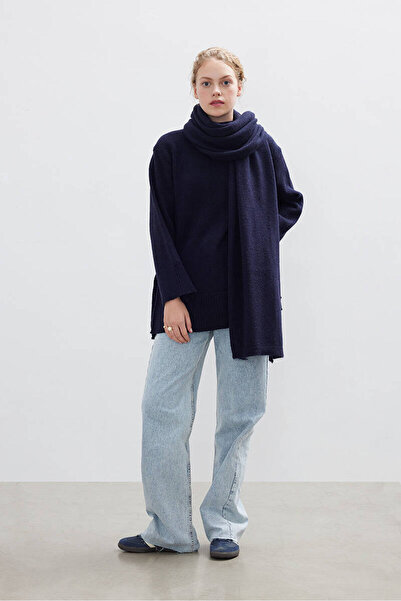 BE BLUE Dark Blue Soft Scarf