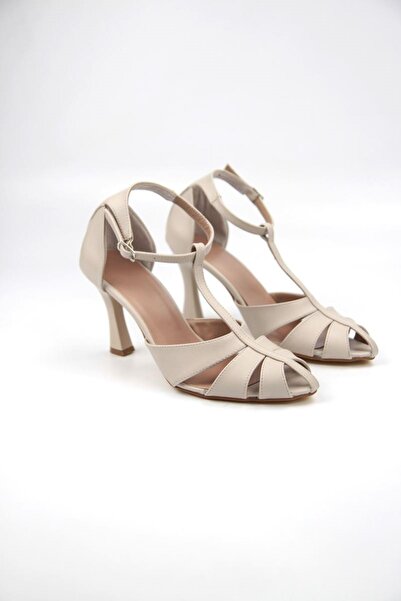 Gökhan Talay Princess Women's Classic Heeled Shoes (8 cm) Beige Skin
