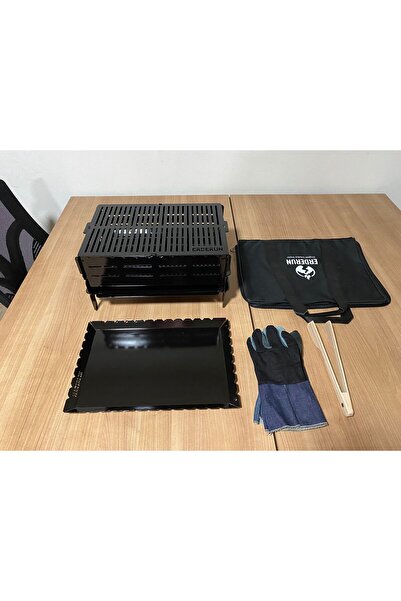 FG Design Mangal-Emaye Kaplı Sağlıklı Katlanır Pratik Mangal-Eti sıcak tutan ...