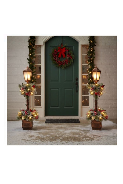 Lumi LUXURY Decorative Christmas Lantern with LED Light Bronze 23x23x122cm