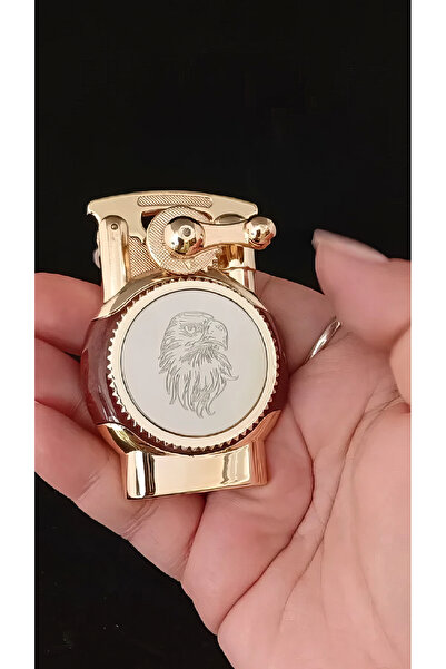 alsepeteavm Gold Kaplama Kartal Gravürlü Retro Ateşlemeli Çakmak