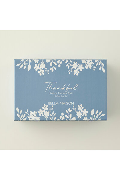 Bella Maison Thankful 6'lı Kahve Fincanı Seti Mavi (90 cc)