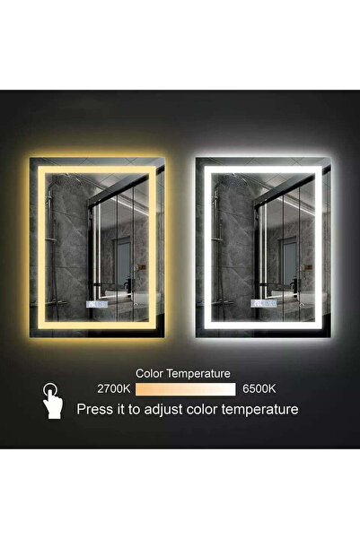 ESN Oglindă LED cu dezaburire și ceas, EVDJ09.1