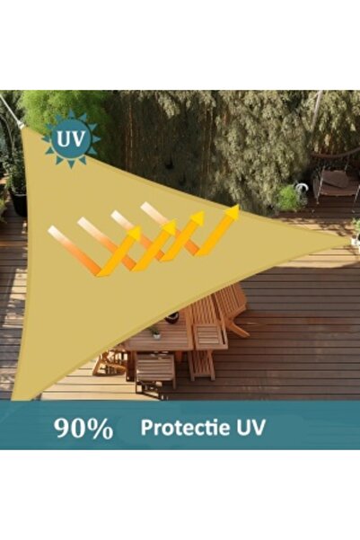 Artenova Triangular waterproof sun shade sail, 160 g/m², rope included, 3 x 3 x 3 m
