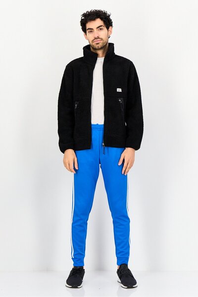 Reebok Men Sportswear Fit Long Sleeve Outdoor Faux Fur Jacket, Black