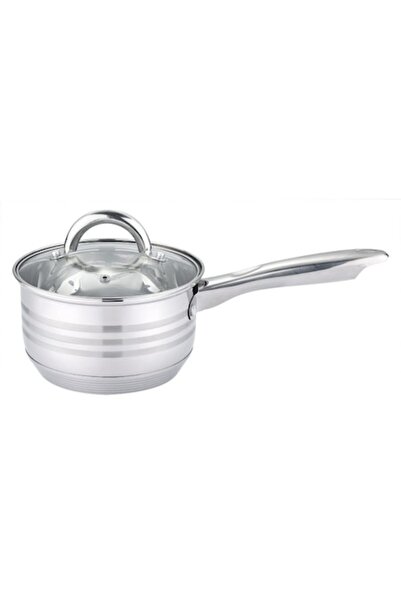 Bohmann Stainless Steel Saucepan 2.7L, 18cm with Heat-Resistant Glass Lid, Induction Compatible