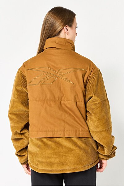 Reebok Women Sportswear Fit Brand Logo Outdoor Jackets, Brown