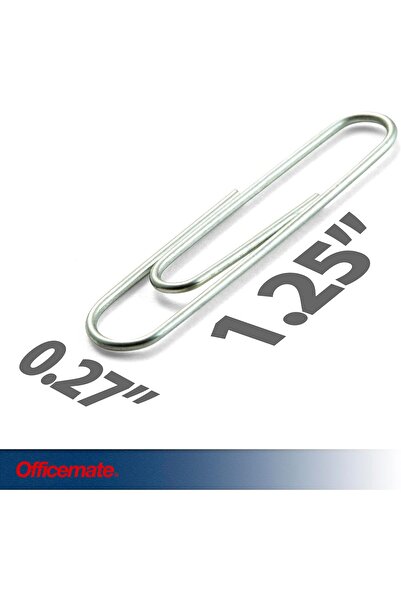 officemate Paper Clips No.1 — 1000 pcs (10 x 100), Silver