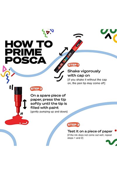POSCA 8-Color Soft Acrylic Paint Markers, Medium Tip 1.8-2.5 mm, Multi-colors