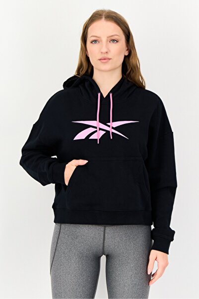 Reebok Women Sportswear Fit Long Sleeve Outdoor Hoodie, Black