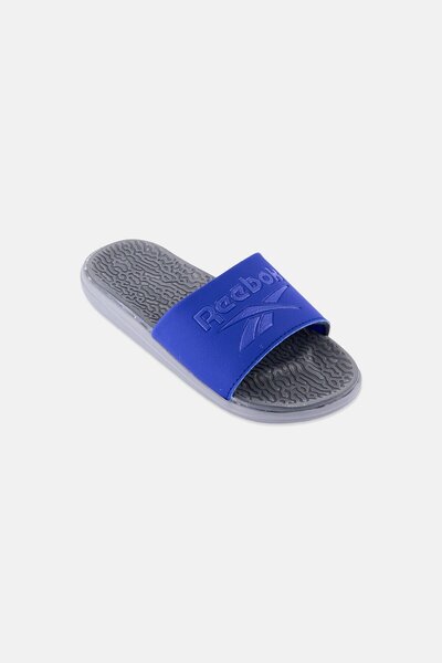Reebok Kids Boy Brand Logo Slip On Slide, Multicolor