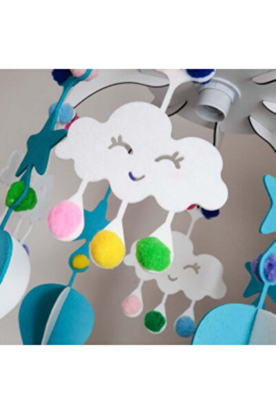 Otto Children's chandelier Dream, MDF, LED, max. 40 W, E27, blue