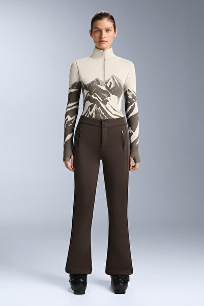 Oysho Seamless base layer thermal T-shirt with half zip and print