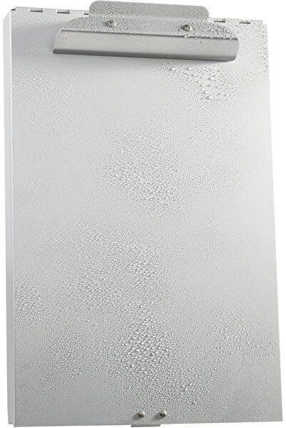 Amazon basics Metal Clipboard with 2 Compartments and Internal Storage, 250-sheet, Silver