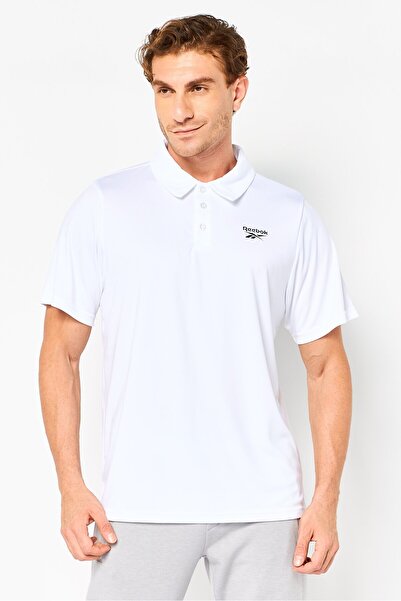 Reebok Men Sportswear Fit Long Sleeve Outdoor Polo Shirt, White