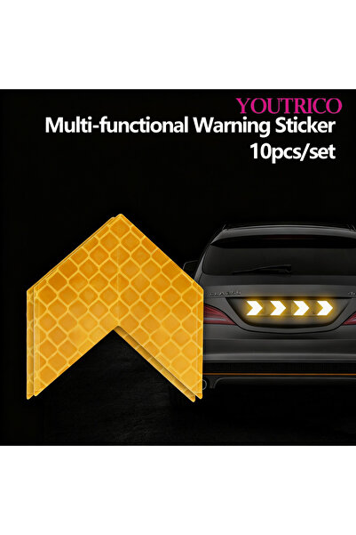 Youtrico 10 قطع من زينة محور عجلة السيارة، عاكس ليلي متوهج - ملصق أمان للسيار...