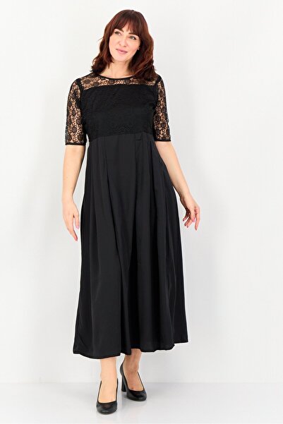 freesoul Women Laced Detail Maxi Dress, Black