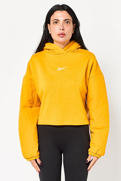 Reebok Women Sportswear Fit Long Sleeve Outdoor Hoodie, Mustard