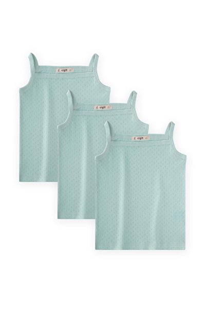Cigit Triple Strap Undershirt with Cover 2-9 Years Mint Green