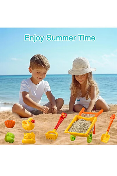 Generic Children's beach toys and toddler sandcastle toy set, including bucket, beach car, and sand shovel.