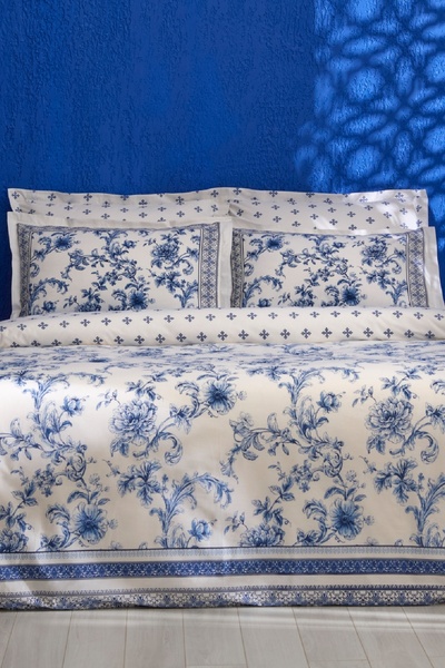 Karaca Home Rosario 100% pamut dupla paplanhuzat szett, kék