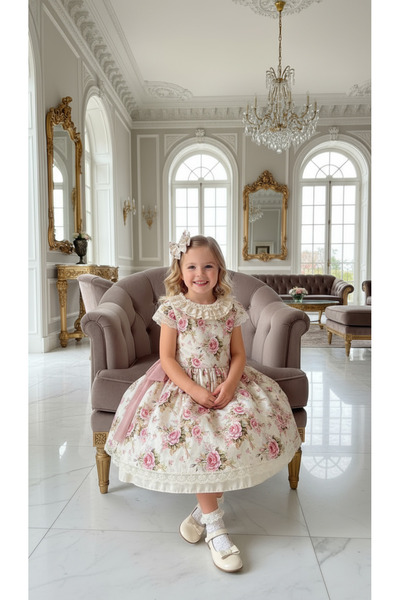 HÇ Hülya Çelik KİDSWEAR 2018 Girl's Floral Patterned Dress