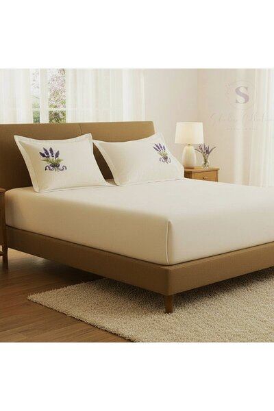 shules collection Buldan platno sa lavandurom, vezena dvostruka posteljina + ...