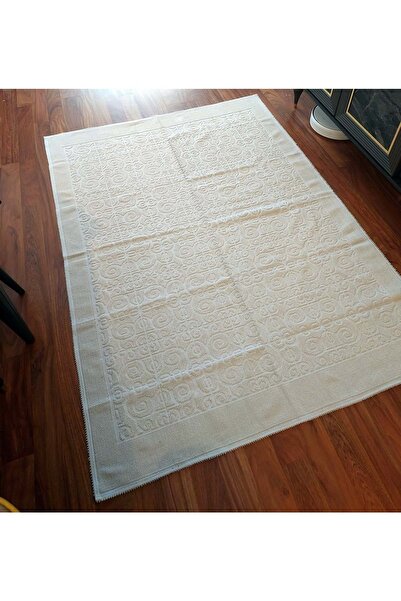 Mandaş Pamuklu Bukle Lüks Kilim (80x150)-Spiral Krem