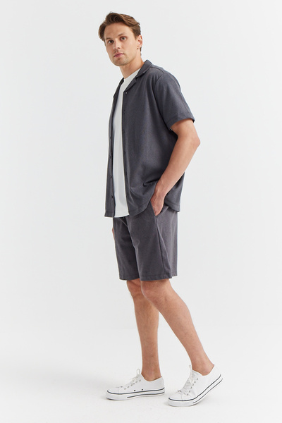 PAULMARK Ανδρικό σορτς με υφή που δένει την οσφυϊκή περιοχή