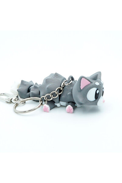 OEM Cat Keychain, Articulated Figurine, 3D, Keychain for Backpack, Bag or Keys