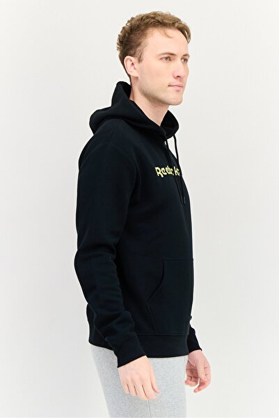 Reebok Men Sportswear Fit Long Sleeve Outdoor Poly Hoodie, Black