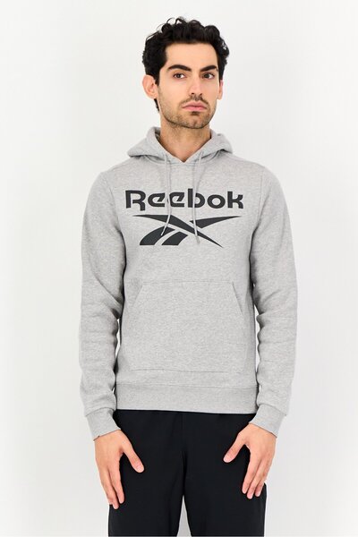 Reebok Men Sportswear Fit Long Sleeve Outdoor Hoodie, Heather Grey
