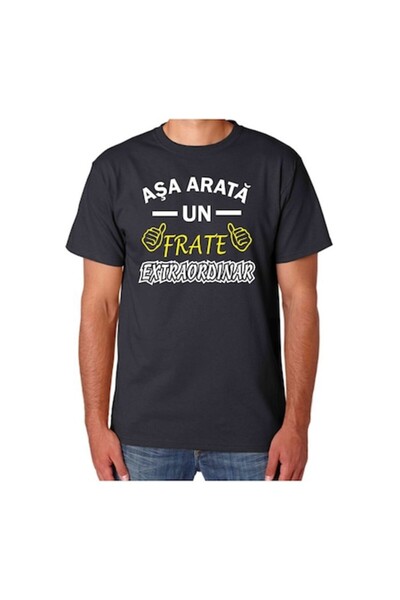 CRD PRINT Personalized men's T-shirt, black, "This is what a brother looks like", size M