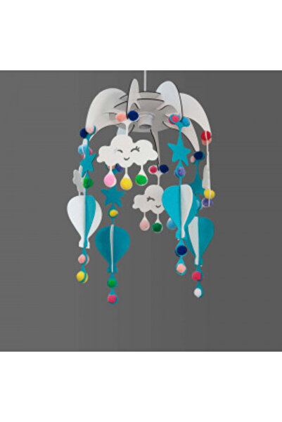 Otto Children's chandelier Dream, MDF, LED, max. 40 W, E27, blue