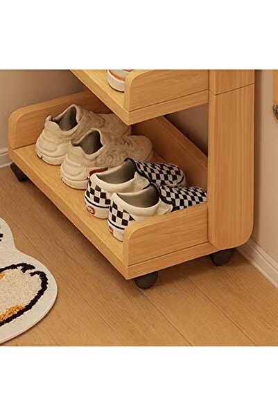 KEKE Multi Layer Movable Shoe Rack with Door Indoor Entryway Shoe Cabinet and Wall Integrated Storage