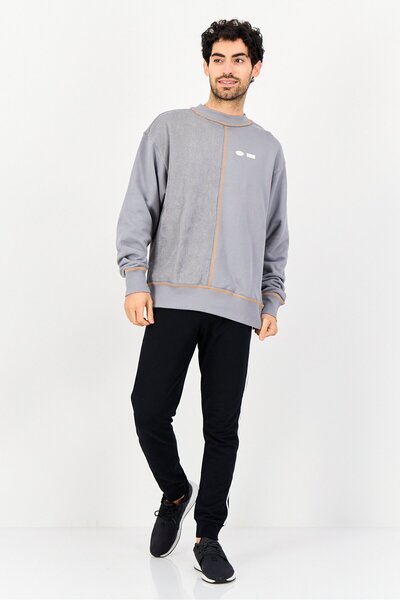 Reebok Men Sportswear Fit Long Sleeve Outdoor Sweatshirt, Grey