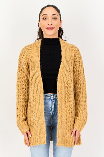For The Republic Women Knitted Open Front Cardigan, Brown