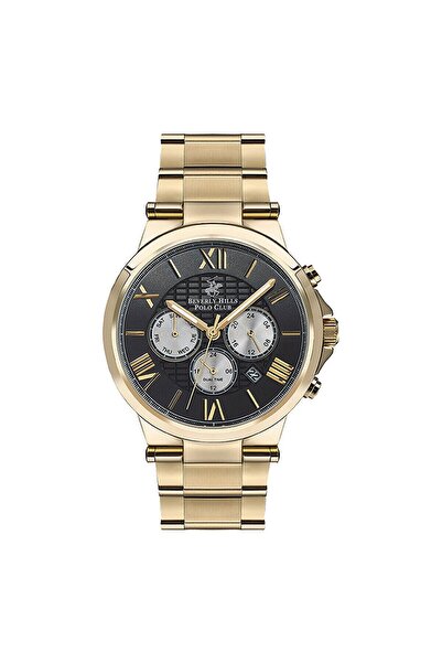 Beverly Hills Polo Club Bp3123X.150 Men's Wristwatch |   45mm Gold Stainless Steel, Black Dial