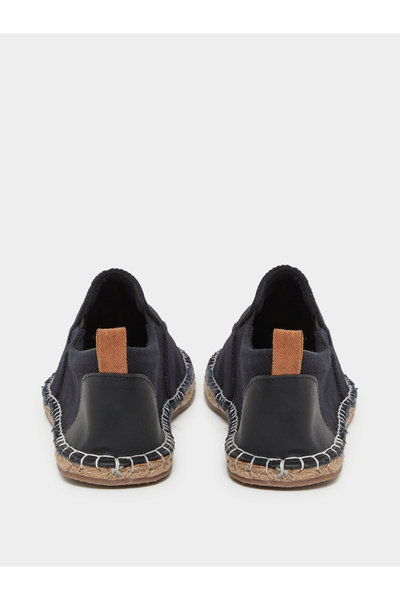 Styli Black Canvas Slip-On Espadrille