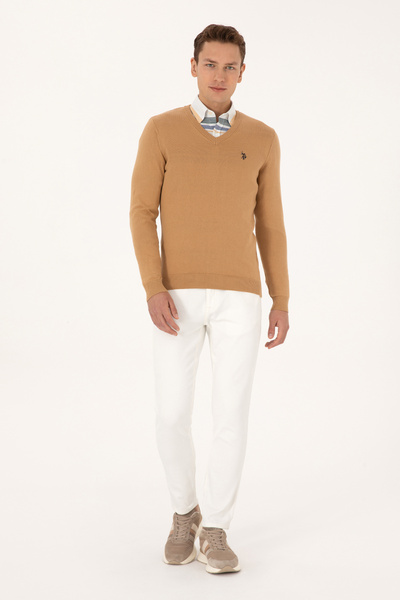 U.S. Polo Assn. Men's Camel Basic Sweater 50313662-Vr015