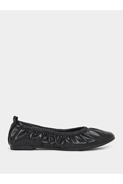 Styli Black Elasticated Ballet Flats