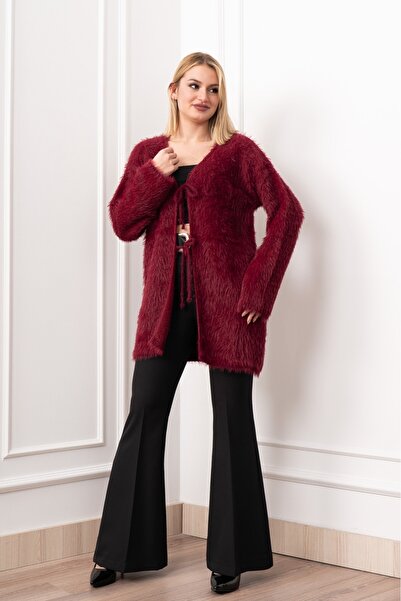 MissVina Softcloud Plush Lace-Up Cozy Cardigan