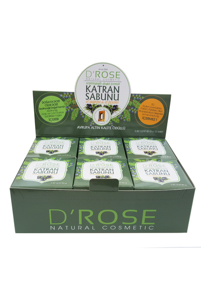D'Rose Natural Cosmetic Ardıç Katranı Sabunu12 adet 80 gr Bit,Egzema,Kepek,Ma...