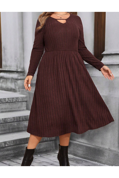 Sheya Shein Curve+ midi dress, brown