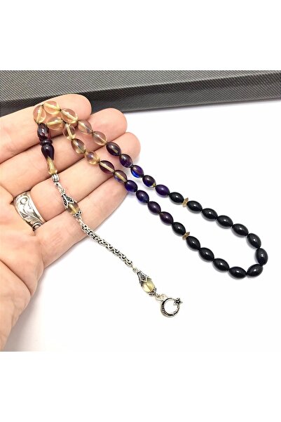 KANUNİ TESBİH سبحة من العنبر الناري الداكن ذات الحجم الصغير