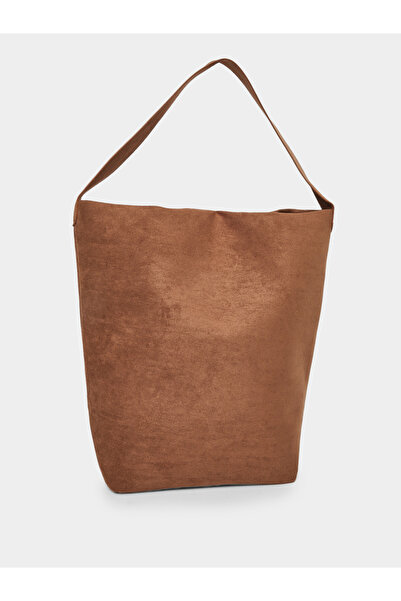 Styli Brown Suede Look Bucket Bag