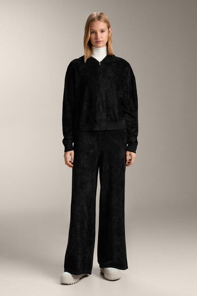 Oysho Fine chenille straight-leg trousers