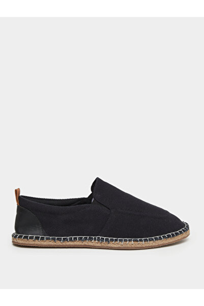 Styli Black Canvas Slip-On Espadrille