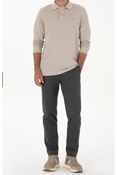 DYNAMO Men's Normal Belted Flat-Leg Pants with Side Pockets, Lycra, Top Quality Canvas Pants